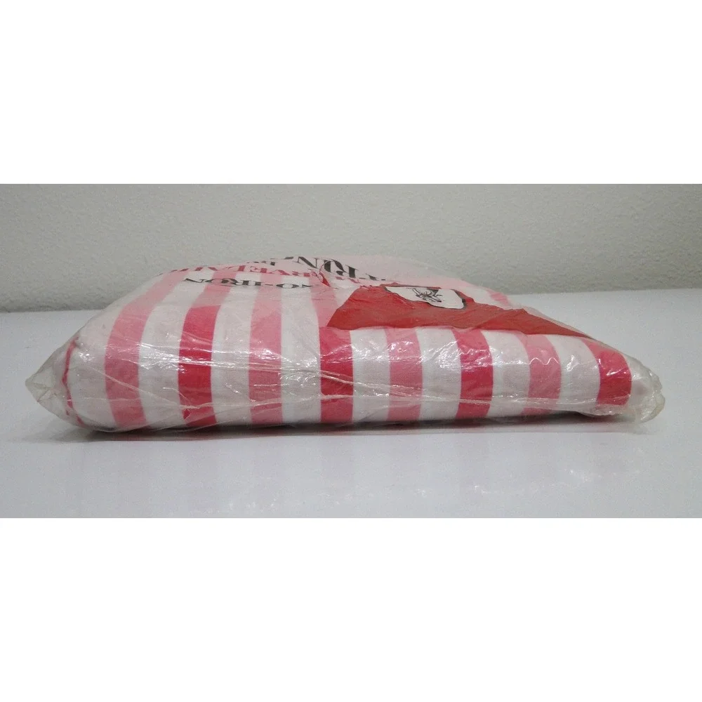 Vintage Springmaid Marvelaire Pink White Striped Double Flat Sheet New USA Made